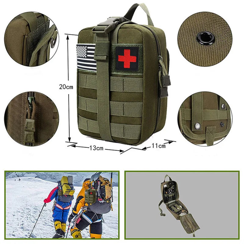 Kit de primeiros socorros de sobrevivência Conjunto completo de sobrevivência Molle Outdoor Gear Kits de emergência Bolsa de trauma Camping Caminhadas IFAK Adventures Bag