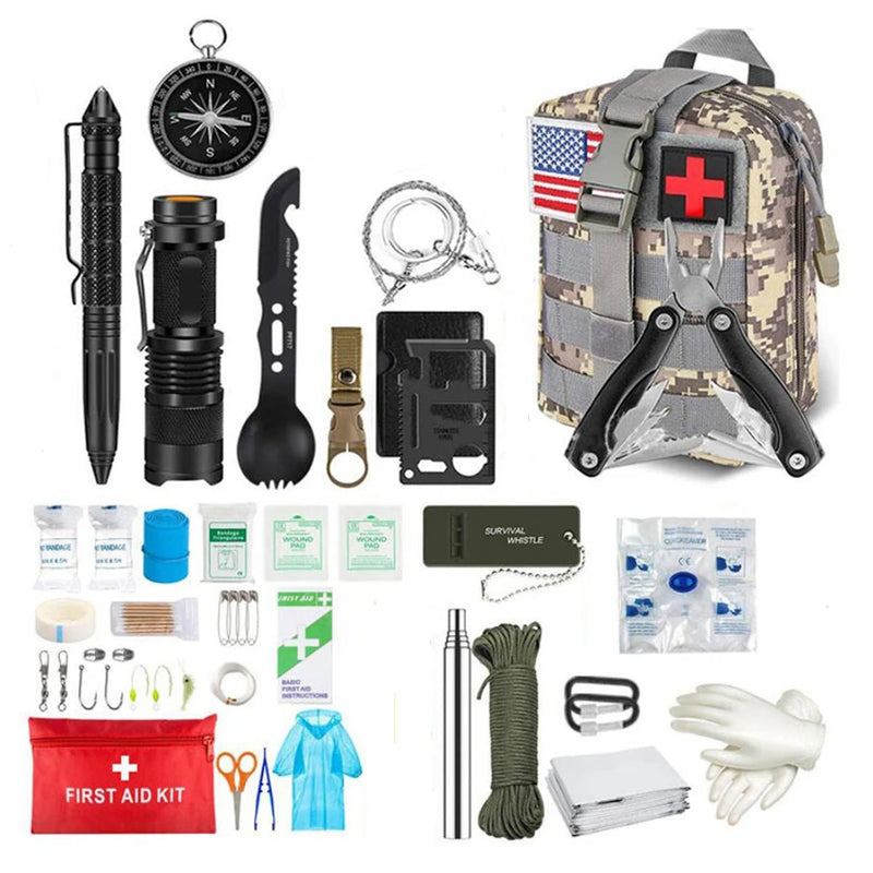 Kit de primeiros socorros de sobrevivência Conjunto completo de sobrevivência Molle Outdoor Gear Kits de emergência Bolsa de trauma Camping Caminhadas IFAK Adventures Bag