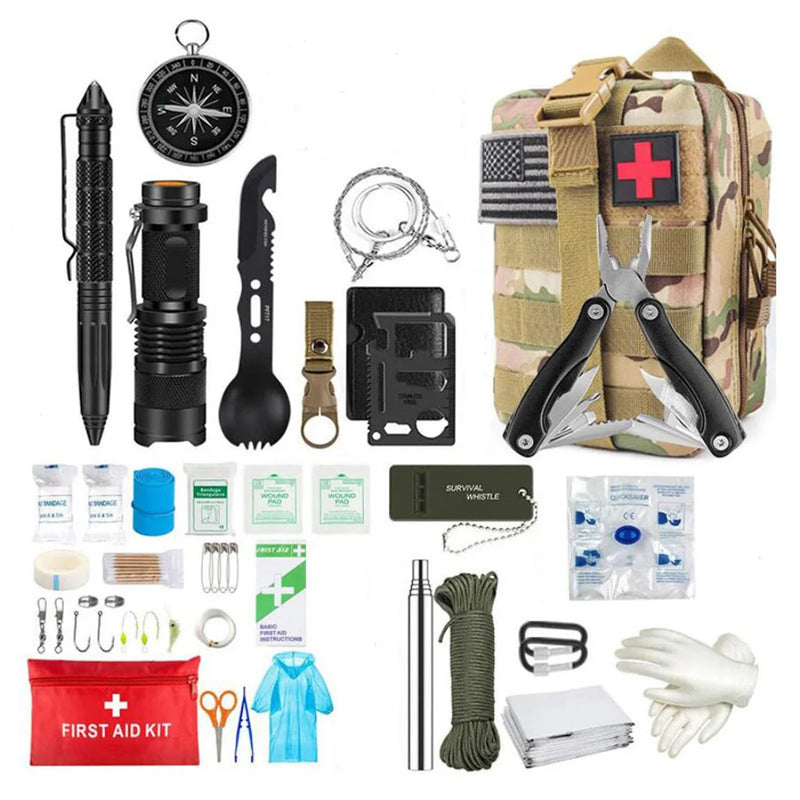 Kit de primeiros socorros de sobrevivência Conjunto completo de sobrevivência Molle Outdoor Gear Kits de emergência Bolsa de trauma Camping Caminhadas IFAK Adventures Bag