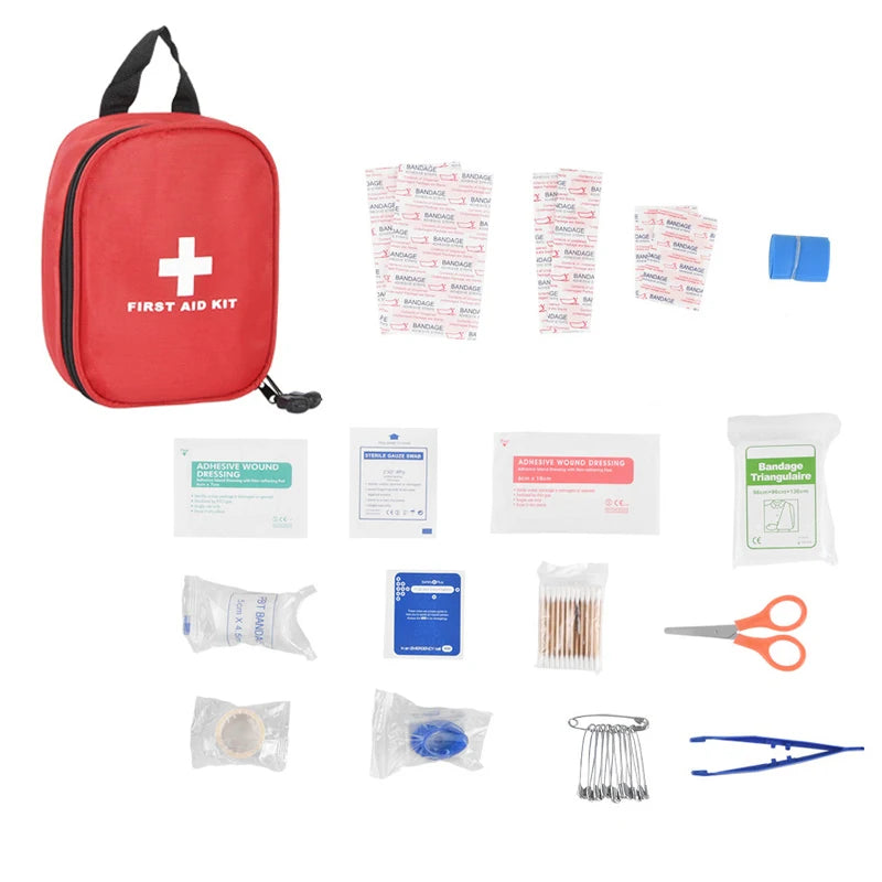 Kit de primeiros socorros portátil para família, viagem ao ar livre, acampamento, medicina, kit de sobrevivência de emergência, bolsa de primeiros socorros de armazenamento em camadas